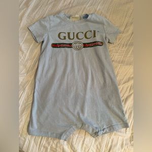 Baby cotton one piece with Gucci logo